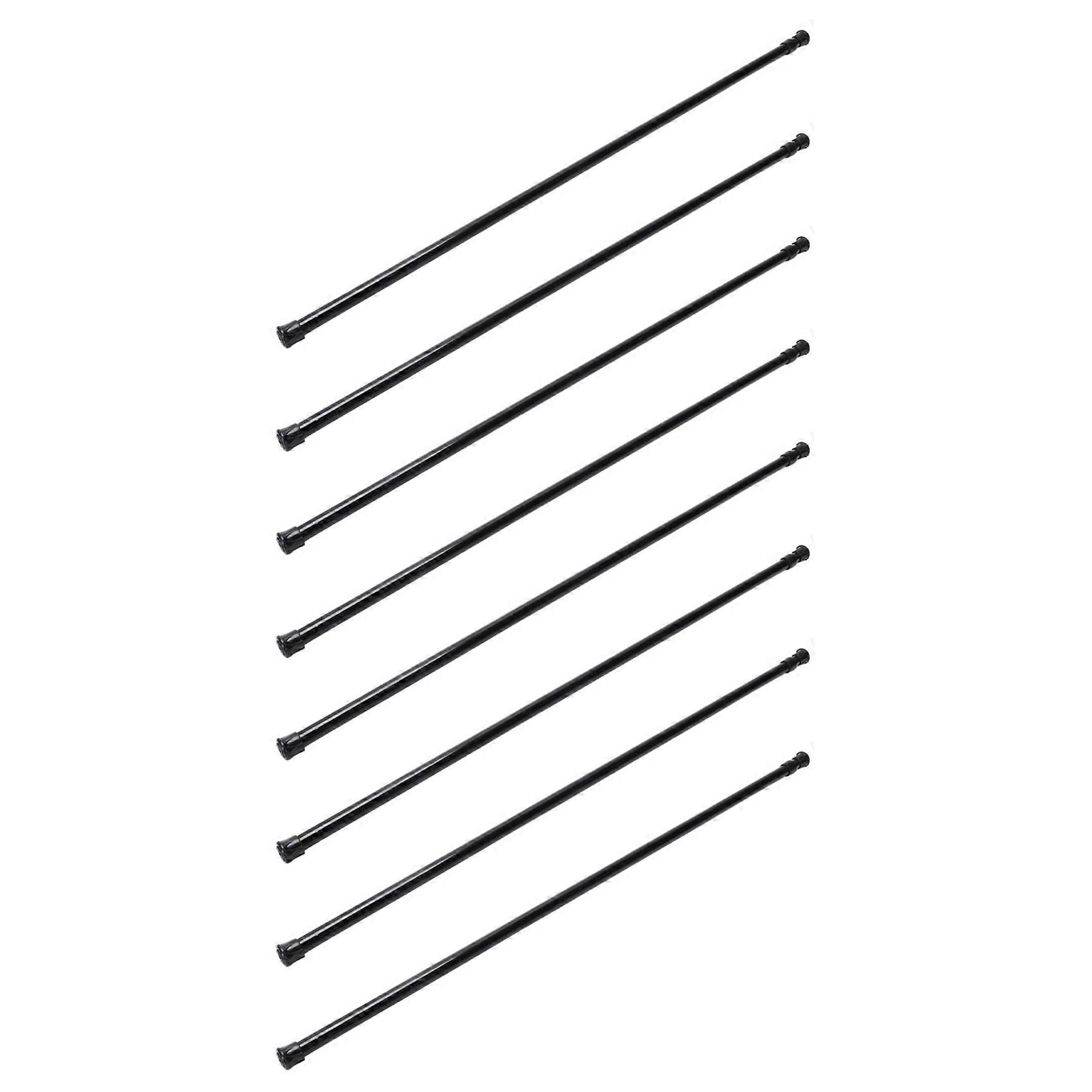8X Extendable Telescopic Spring Loaded Net Voile Tension Curtain Rail Pole Rods,70-120cm,Black