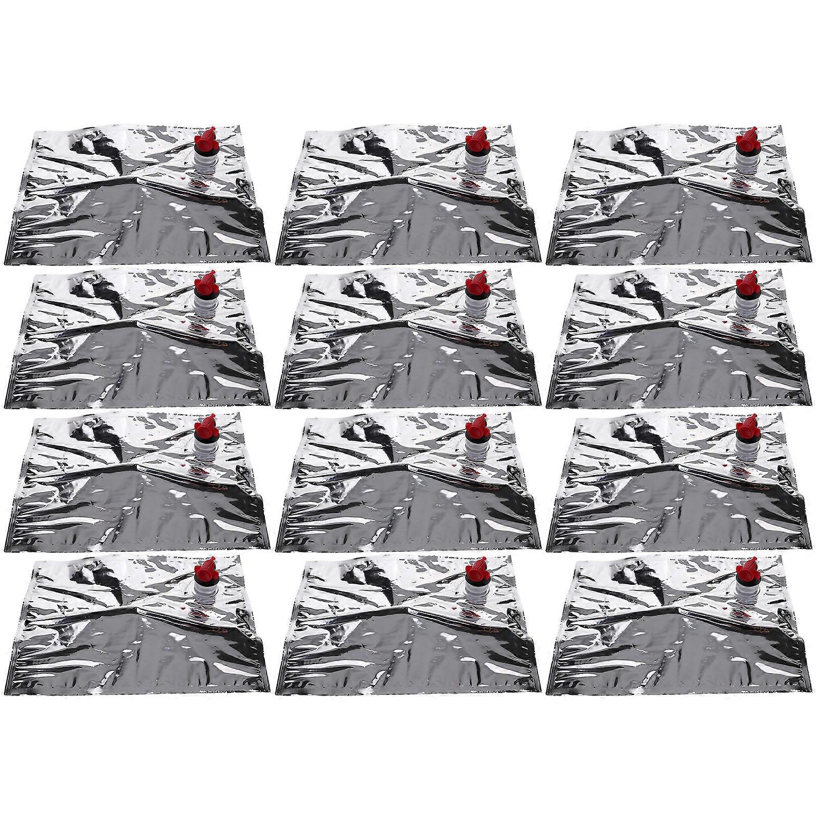 Silver Wine Bag Liquid Bladder for Storage 12Pcs with Spout