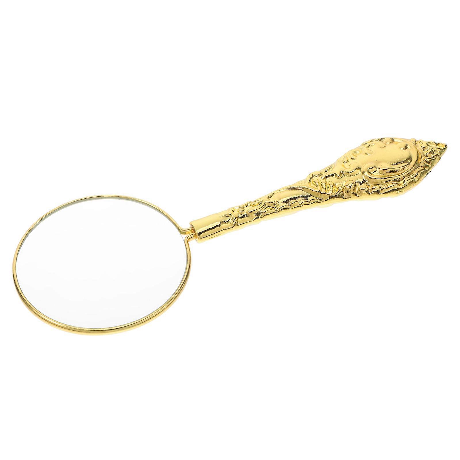 Golden Floating Handle Magnifier for Reading Stylish Handheld Type