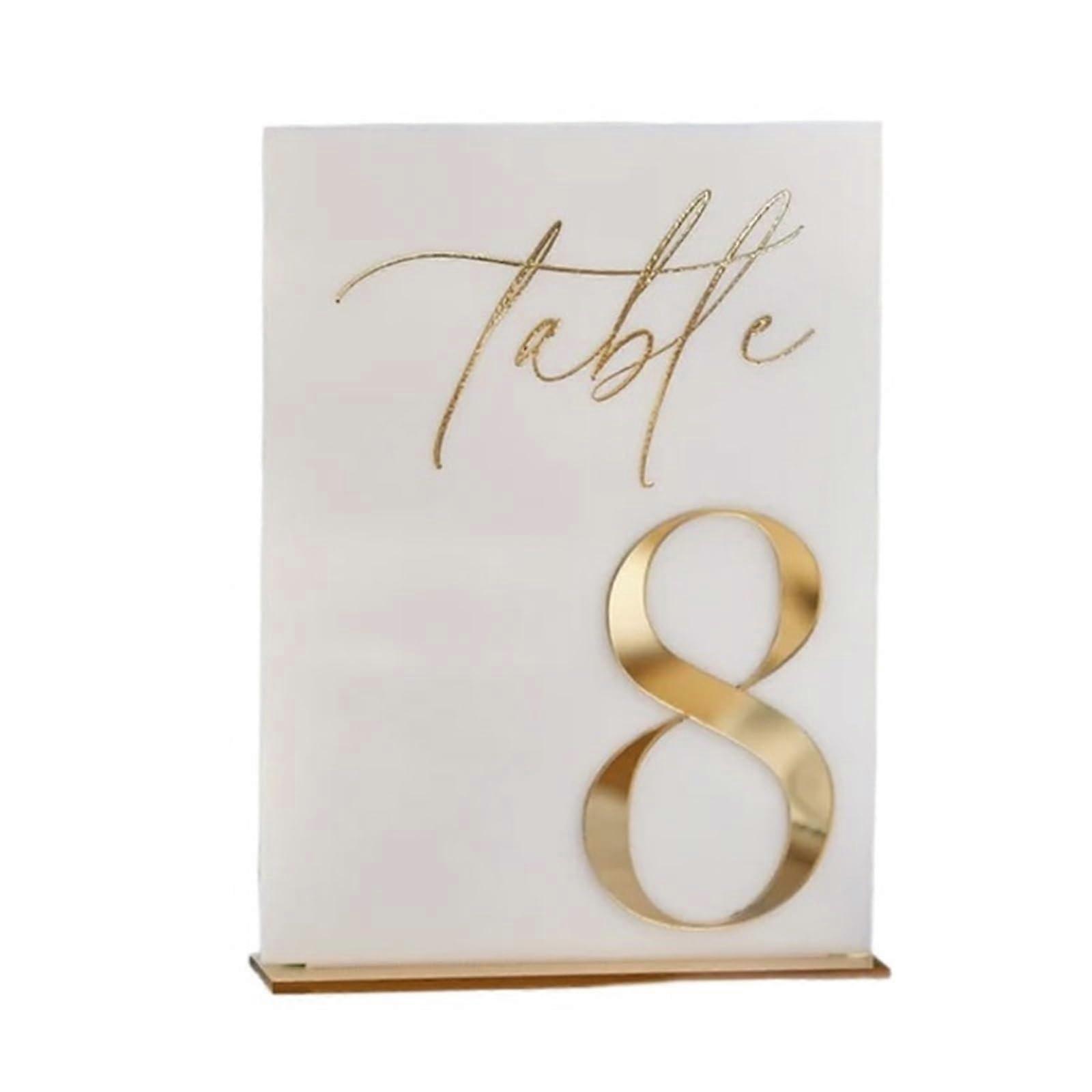 Wedding Table Numbers 120 Gold Mirror 3D Design with Stand for Elegant Reception Decorations