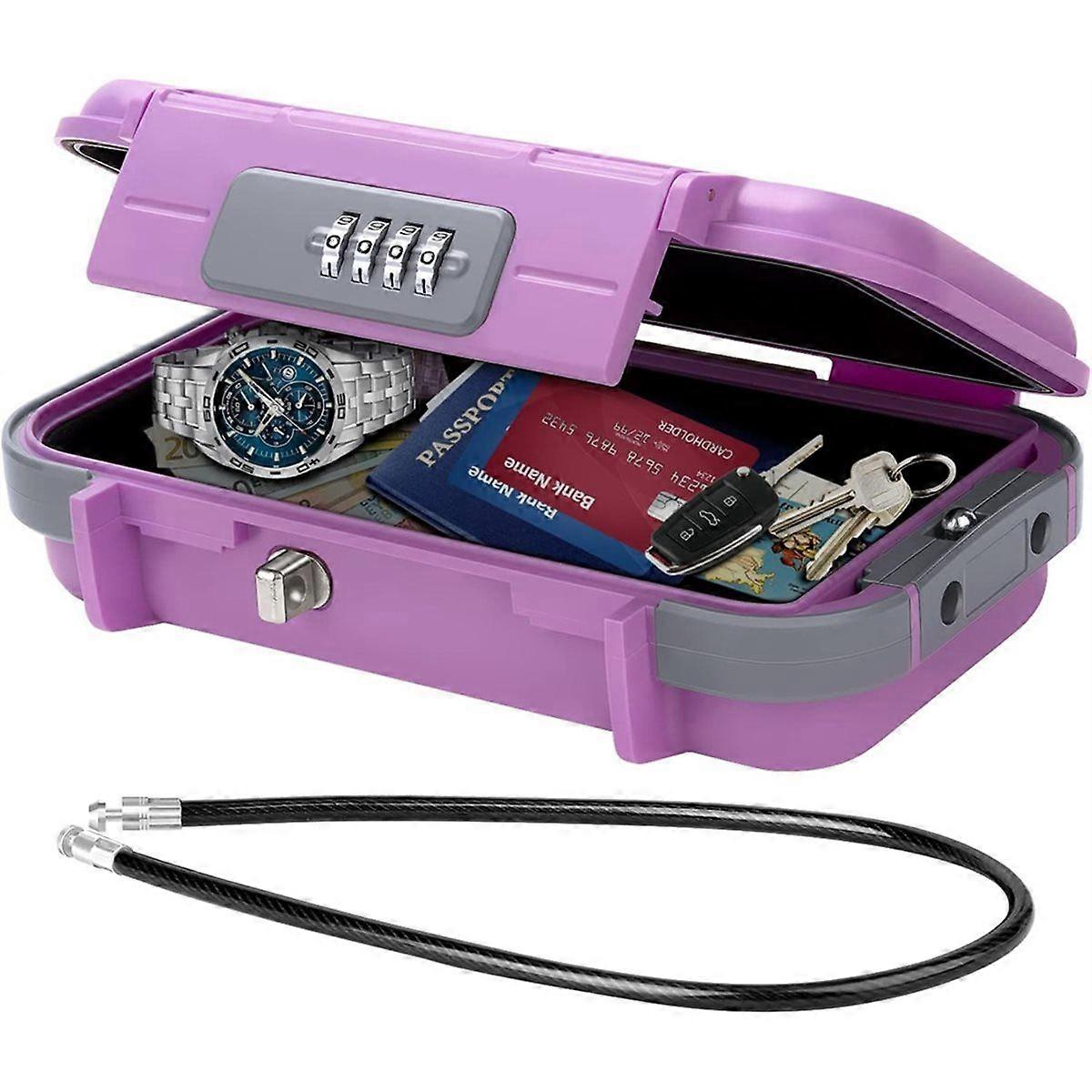 Portable Safe Box with Code, Combination Security Case Lock Box Waterproof Anti-Theft for Home, Off