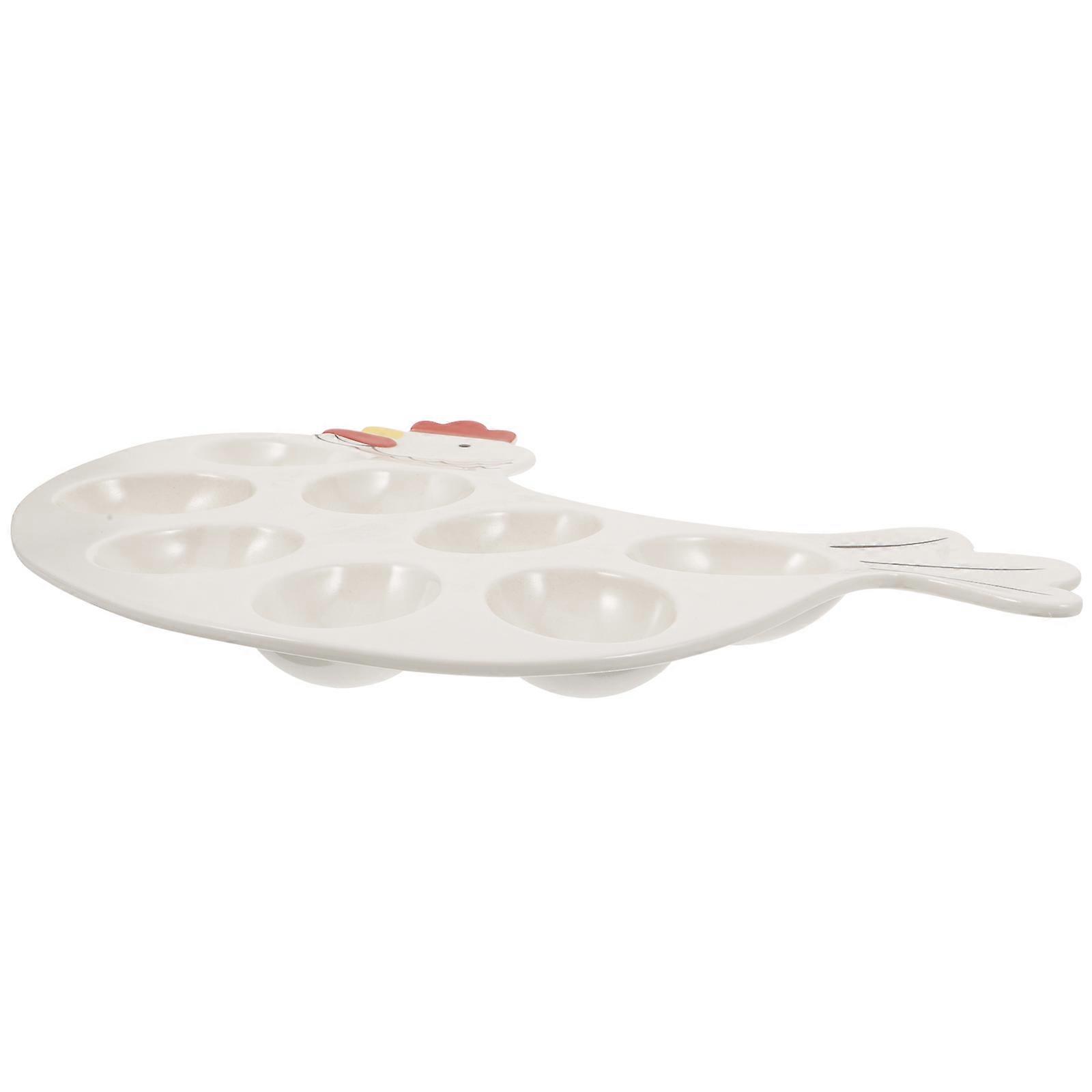 Easter Serving Platter Egg Plate Ceramic Lightweight Suitable For Hotels 1Set