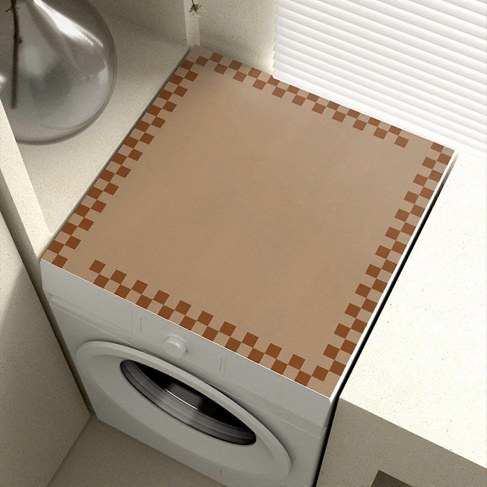 Washing Machine  Cover Mat Dustproof PVC Leather Protector with AntiSlip Design 50x50cm