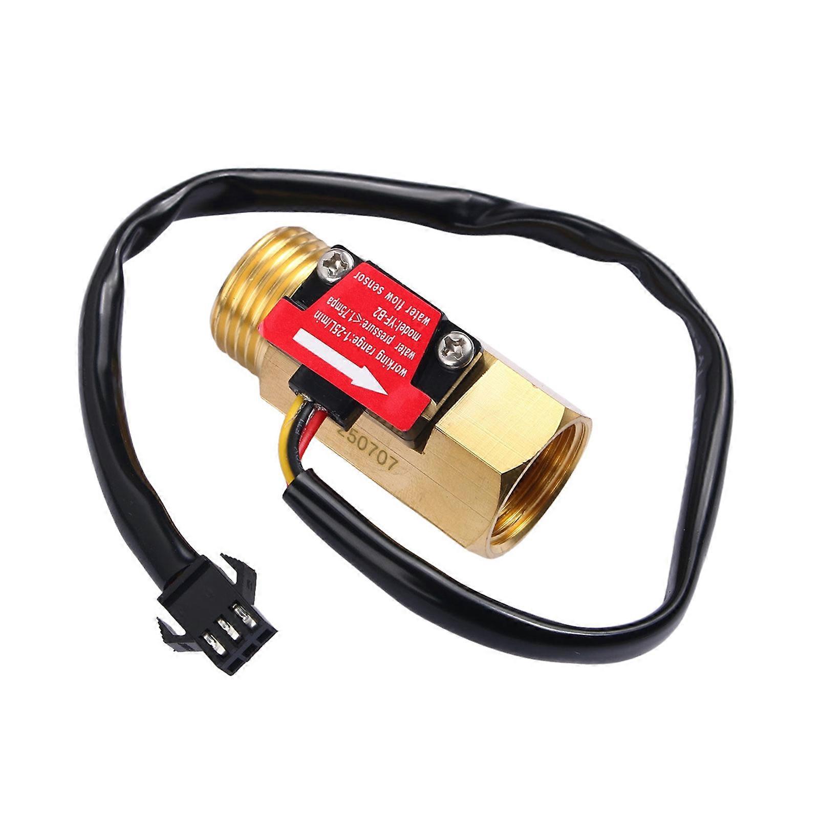 G1/2" Hall Effect Liquid Flow Counter With Electrical Output For Systems Integration Measuring 1.25L/min Water Flow Multicolor