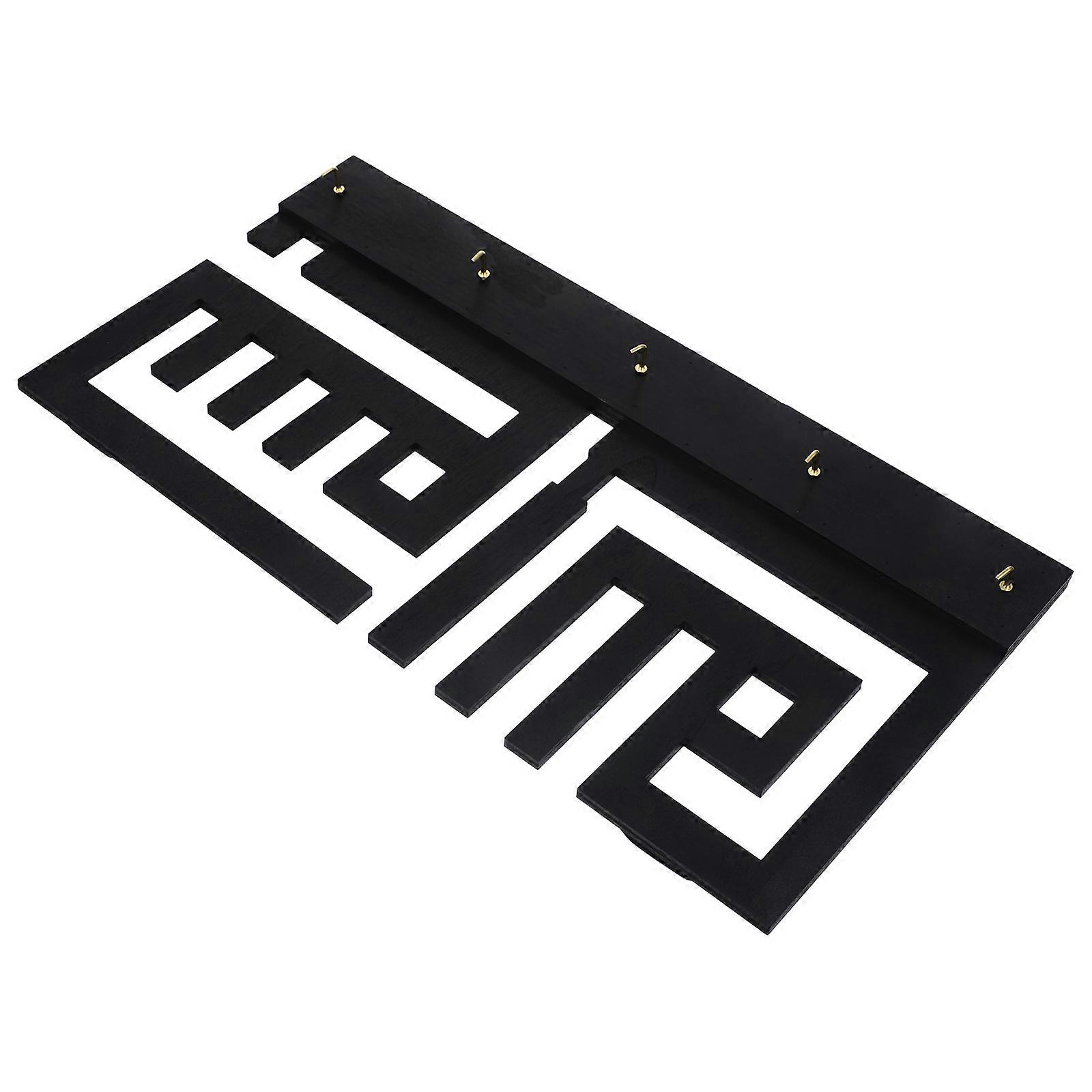 Wall Mounted Wooden Key Holder for Storage Use 5Pcs Black Rustic Hook