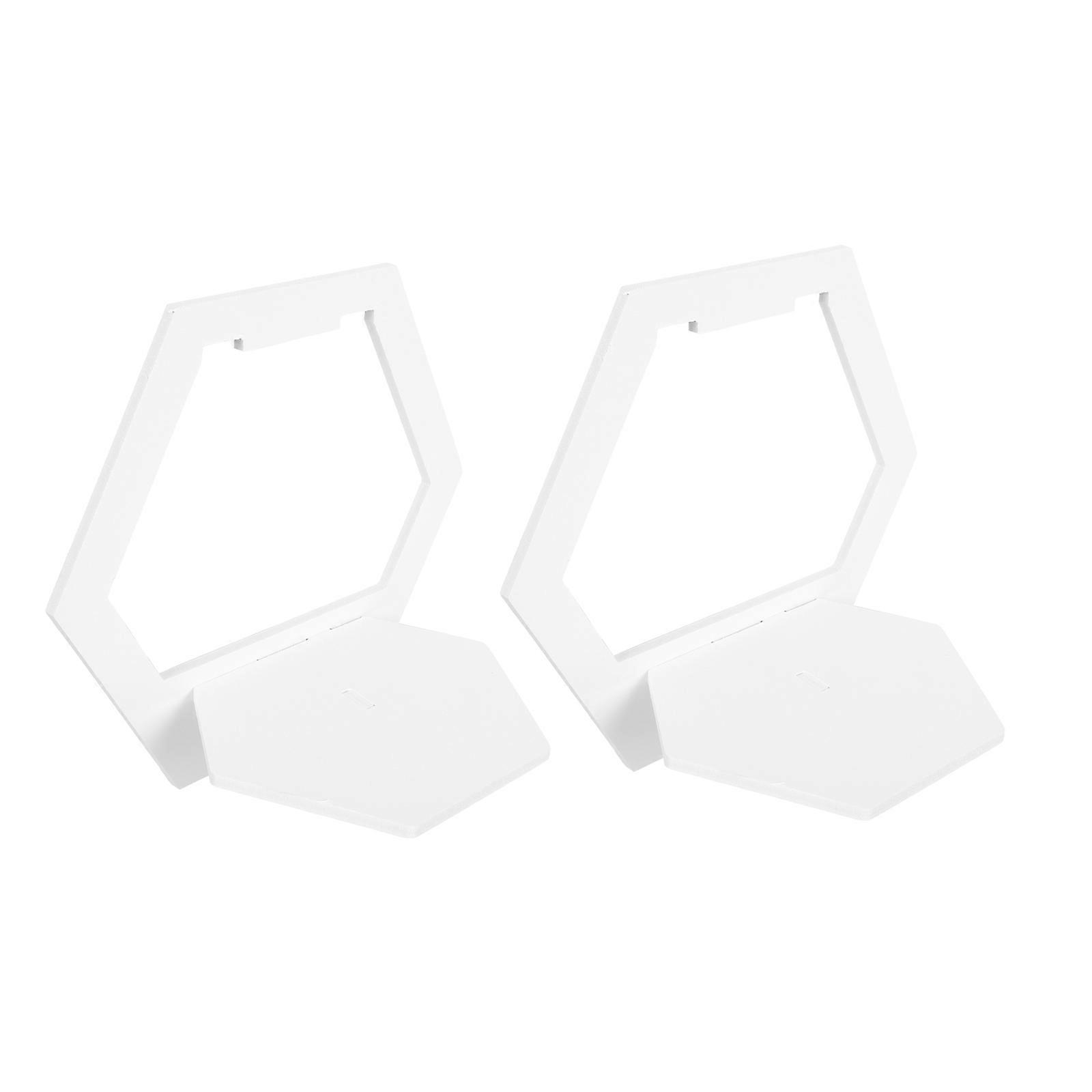 Home Storage Rack Wall-Mounted Wooden Holder 2Pcs Hexagon Shape Storage