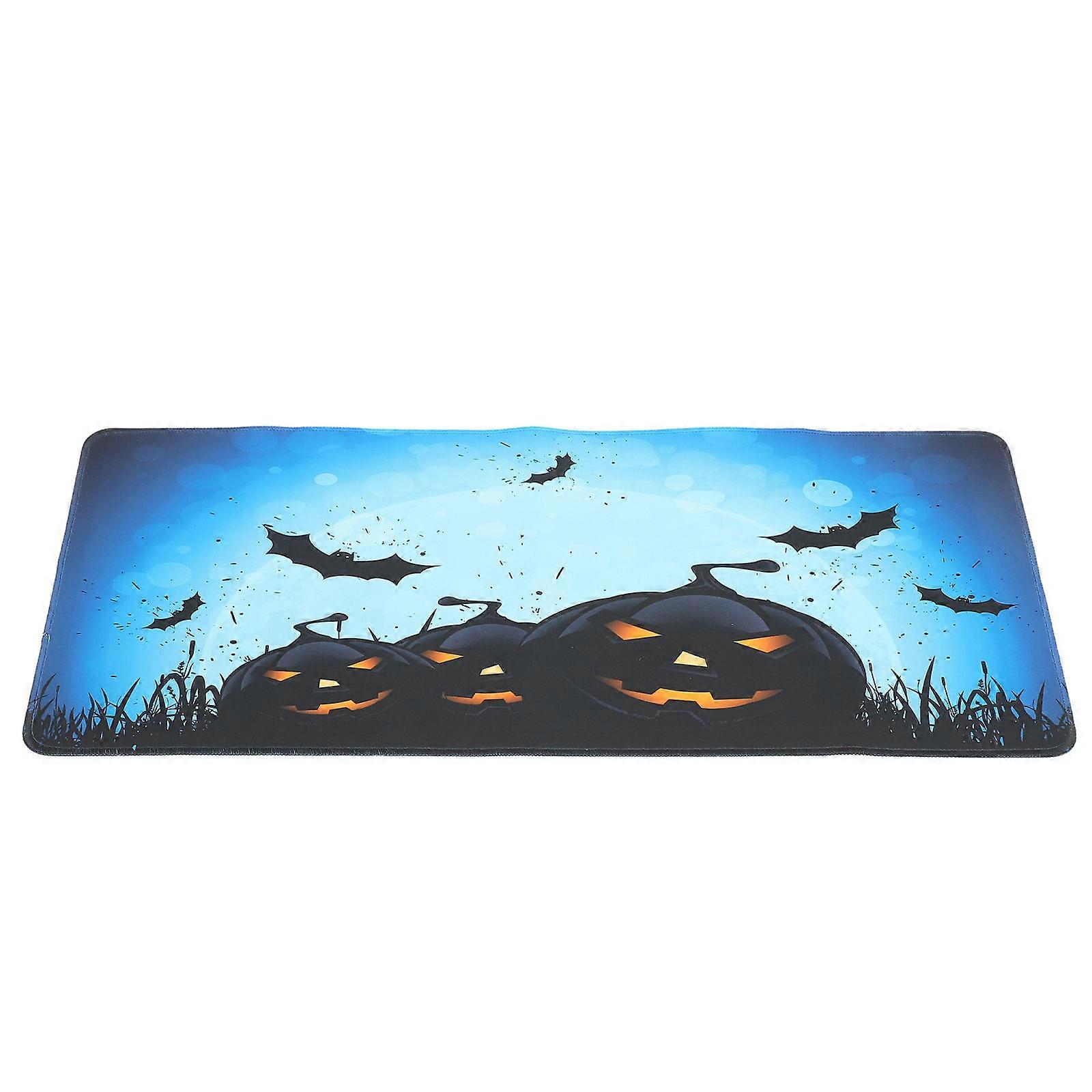 Blue Rubber Mouse Pad for Computer Use 4Pcs Non-Skid Halloween Keyboard Pad