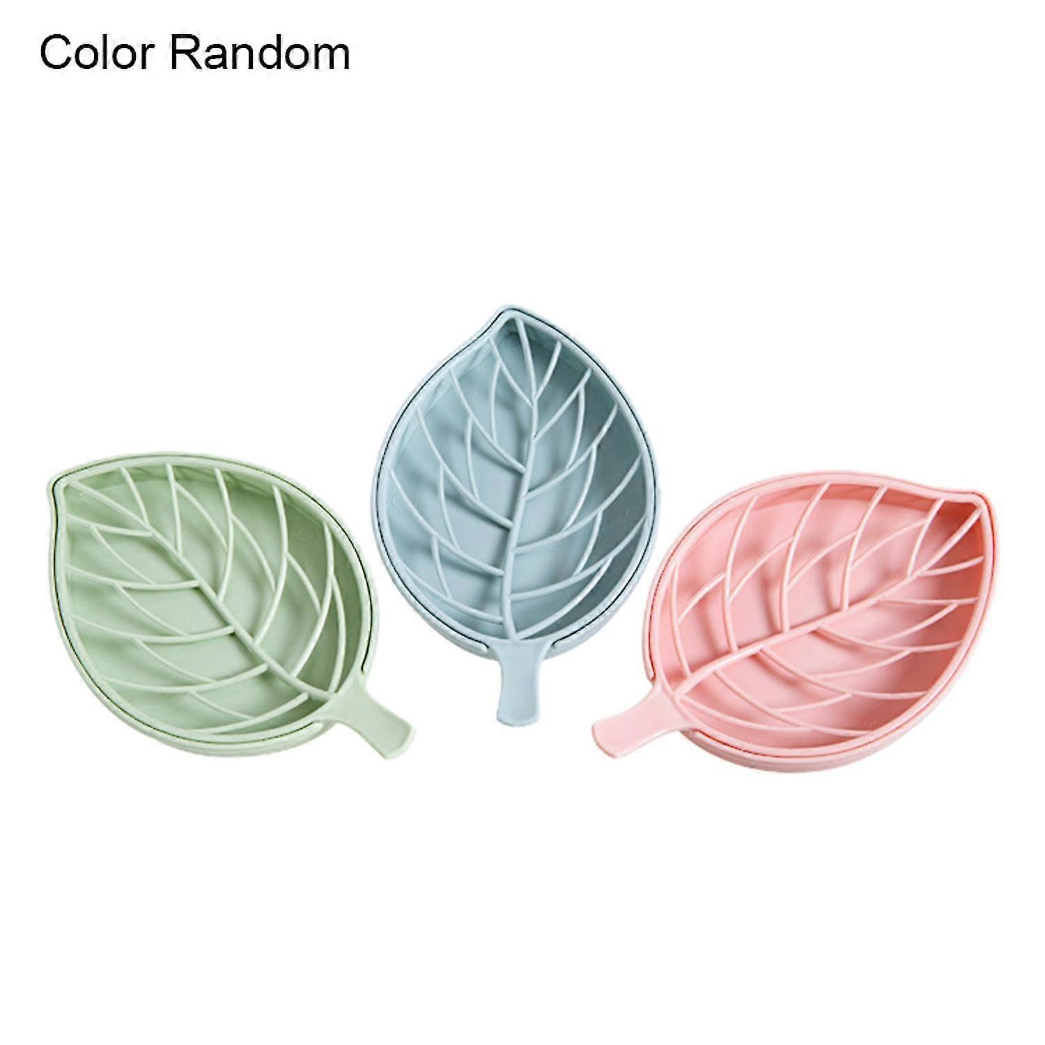 Creative Leaf Shape Soap Box Double Layer Delicate Plastic Soap Holder for Home
