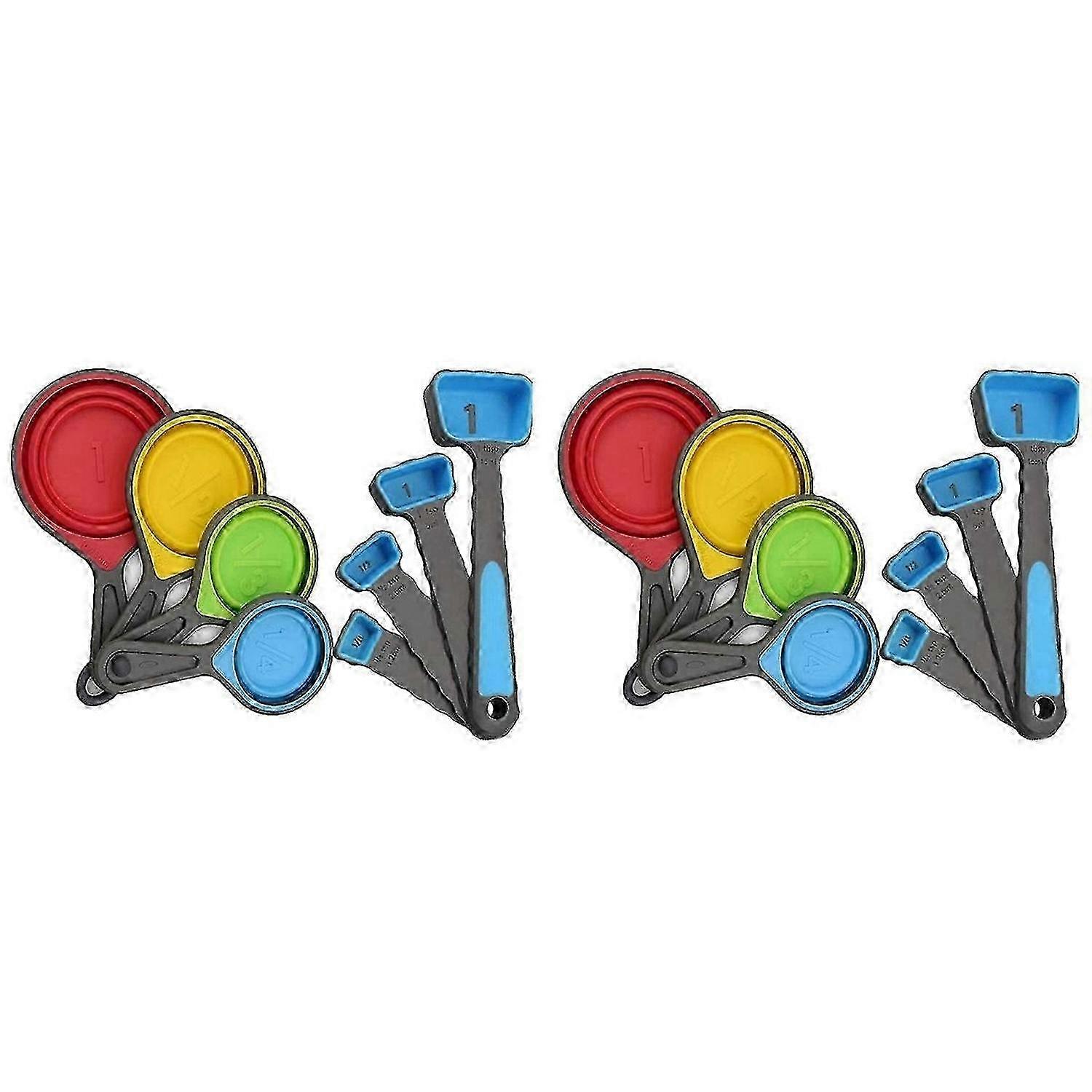 Foldable silicone measuring cup and spoon set