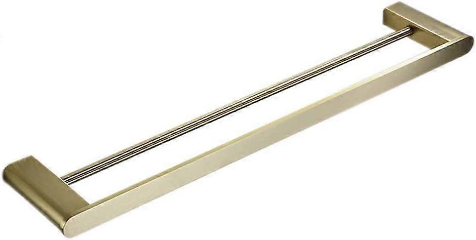 Bathroom Towel Rack 50cm Double Pole Wall Mounted Copper Rail with Hooks and Storage Shelf