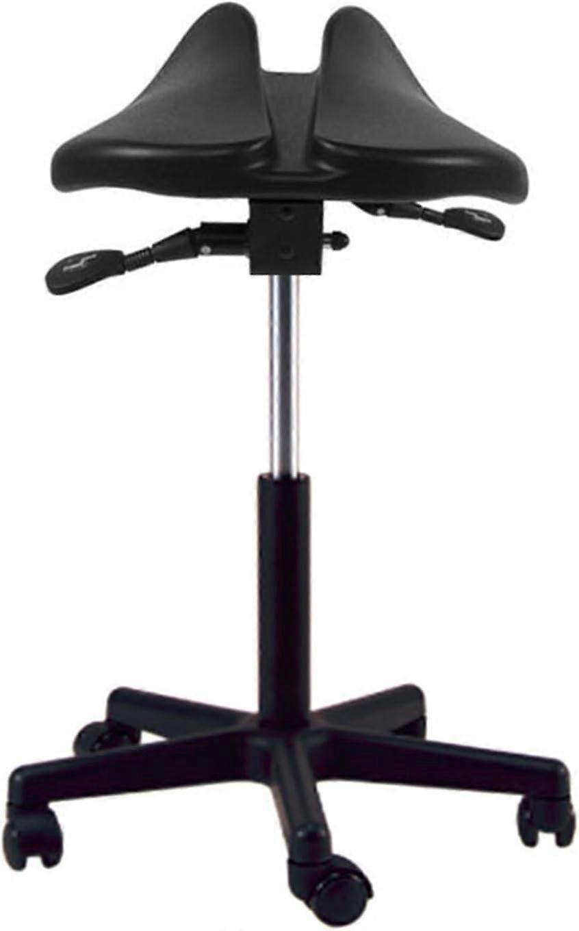 Saddle Stool Ergonomic Split Seat Adjustable Height with Wheels for Salon Spa Massage Tattoo