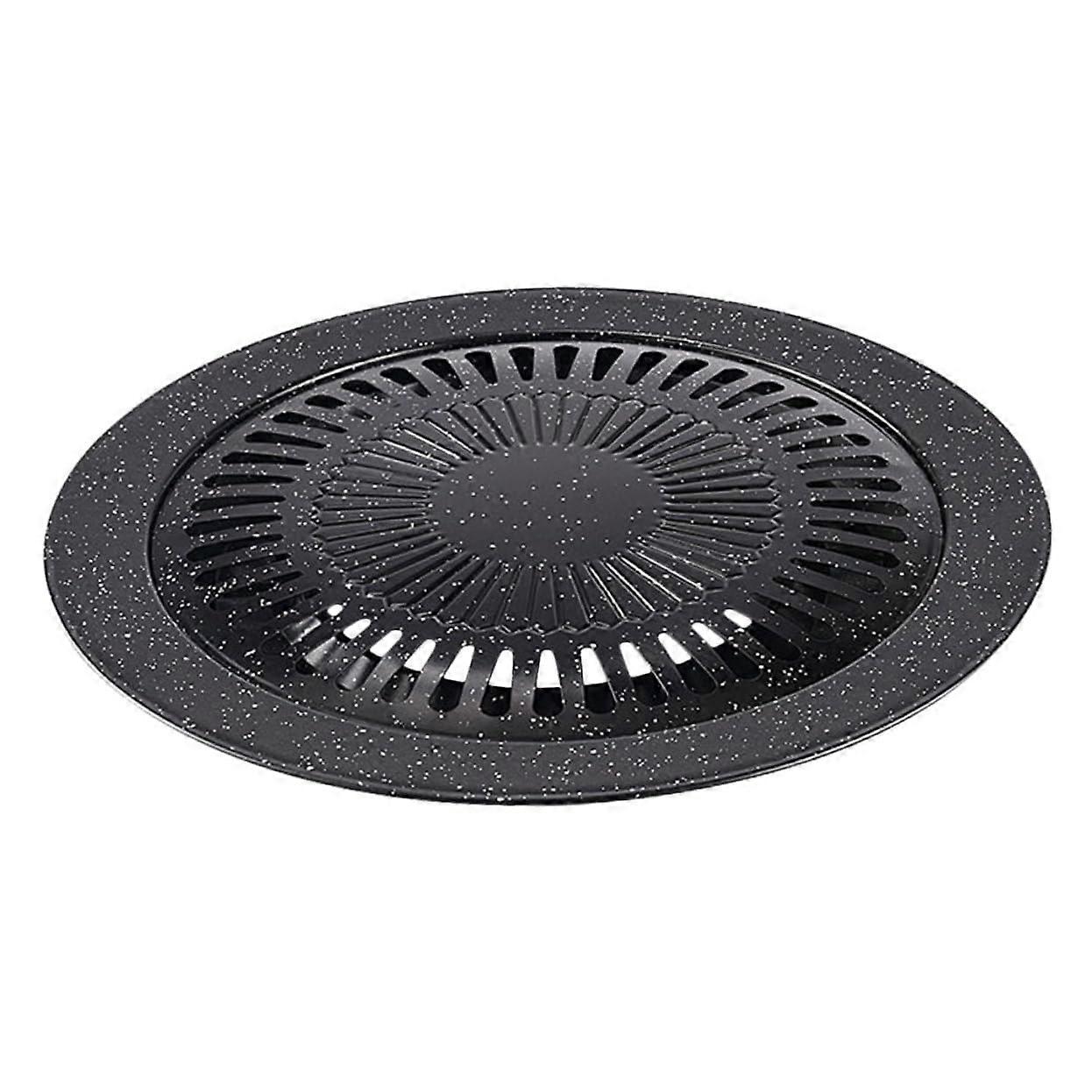 Portable NonStick Korean BBQ Grill Pan with DoubleLayer Enamel Coating for Outdoor Camping