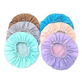 Shower Caps 6-Pack for Women - Reusable Waterproof Bath Caps with Double Layers, Elastic Hair Protectors for Bathing & Swimming (Solid Color Assortmen