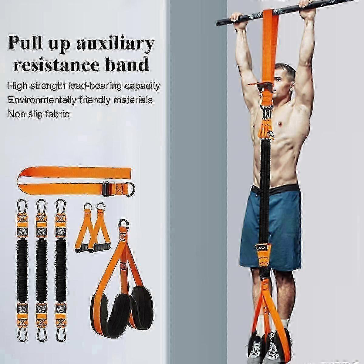 Heavy-Duty Pull-Up Assistance Bands for Strength Training, Adjustable with Fabric Knee Rest