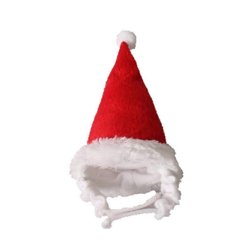 Christmas Hamster Hat with Adjustable Elastic Band and Soft Plush Edges for Small Pets