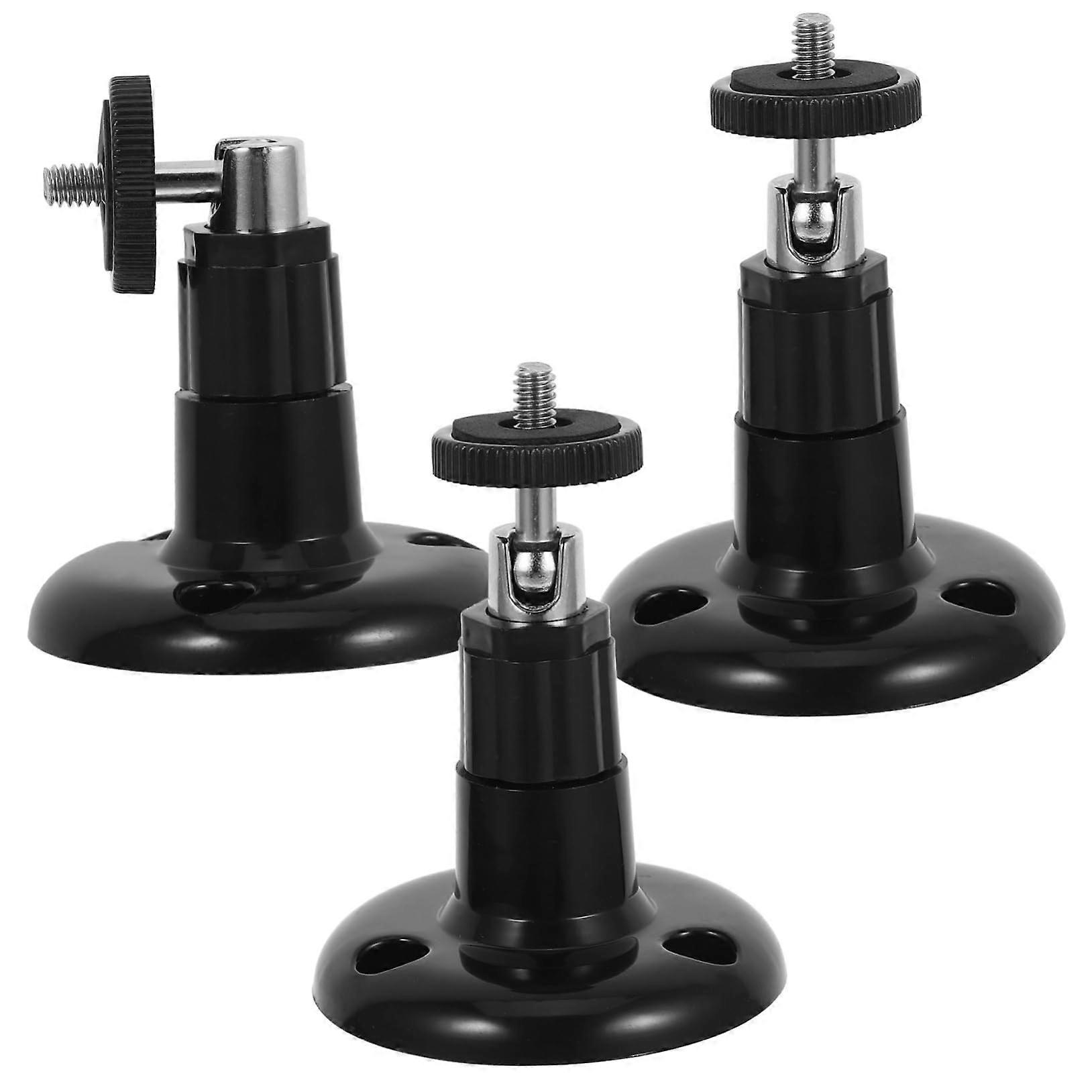 CCTV Camera Wall Mount Bracket 3pcs Adjustable Indoor Security Holder Easy Installation Black