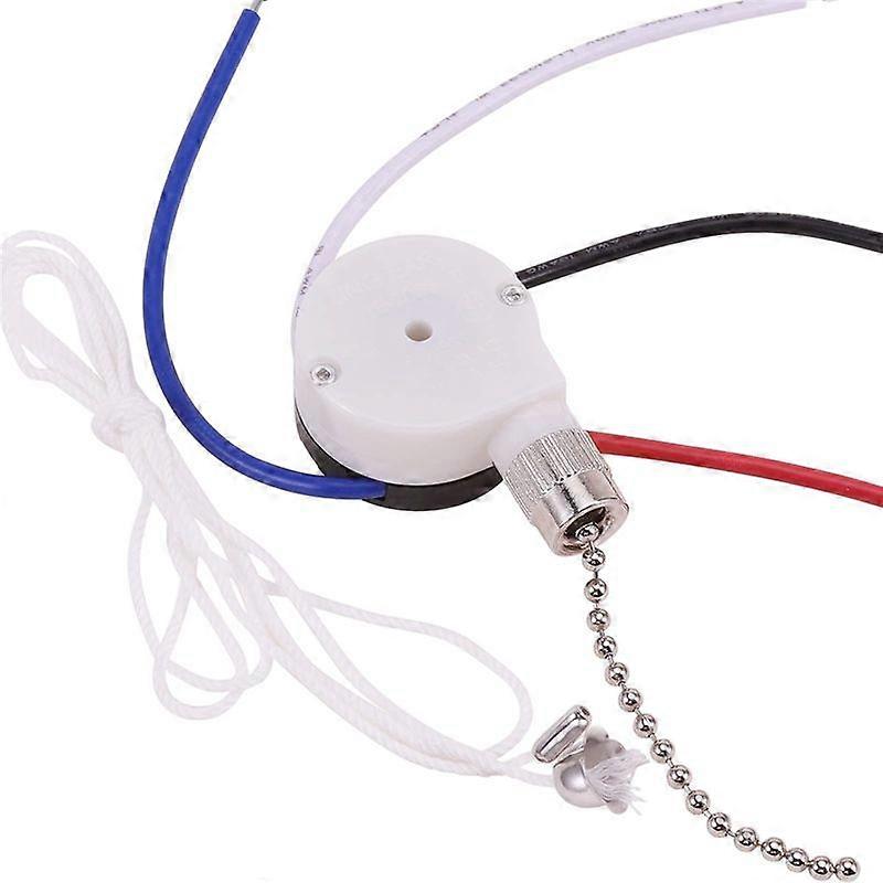 Ceiling Fan Switch Kit 3 Speed 4 Wire,ZE-208S Pull Wire Switch Silver