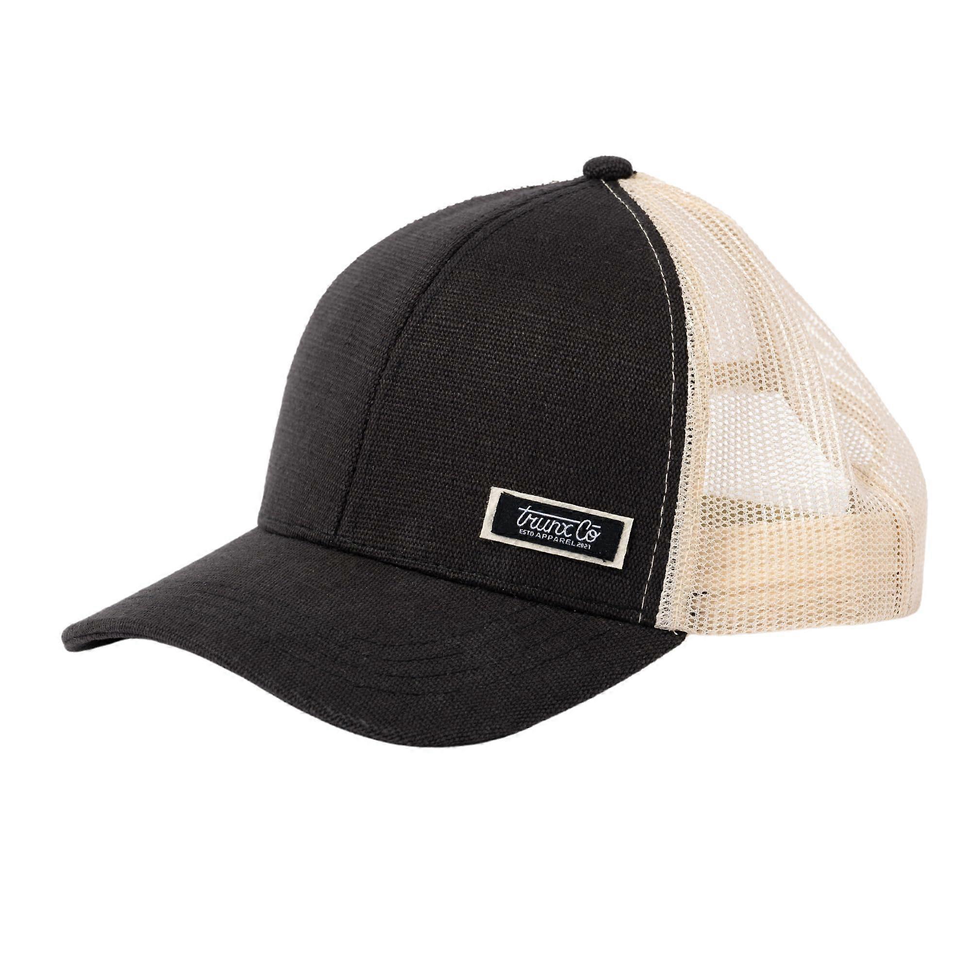 Men's Trucker Hat with Mesh Back Adjustable Snapback Structured 6Panel Baseball Cap Black Oyster