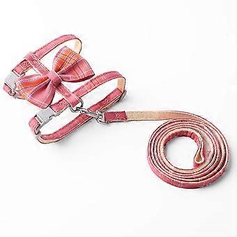 Cat Harness and Leash Escape Proof Adjustable Vest for Small Cats Outdoor Walking Soft Mesh Bowtie S Red