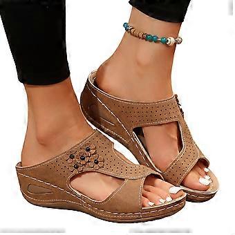 Willtoo orthopedische sandalen voor dames – comfortabele sleehakslippers met voetboogondersteuning, brede pasvorm, instapsandalen voor de zomer, geschikt om de hele dag te dragen.