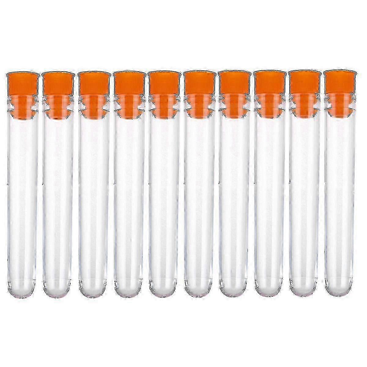 50pcs Plastic Test Tubes With Lids For Laboratory Candy Storage