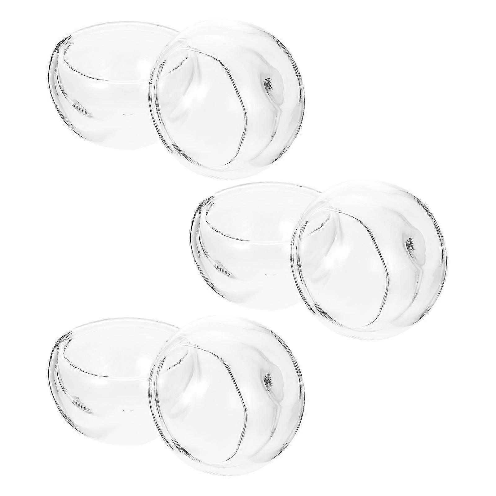 Double-Layer Tea Mug Glass Cup for Drinking with 6Pcs Transparent Set
