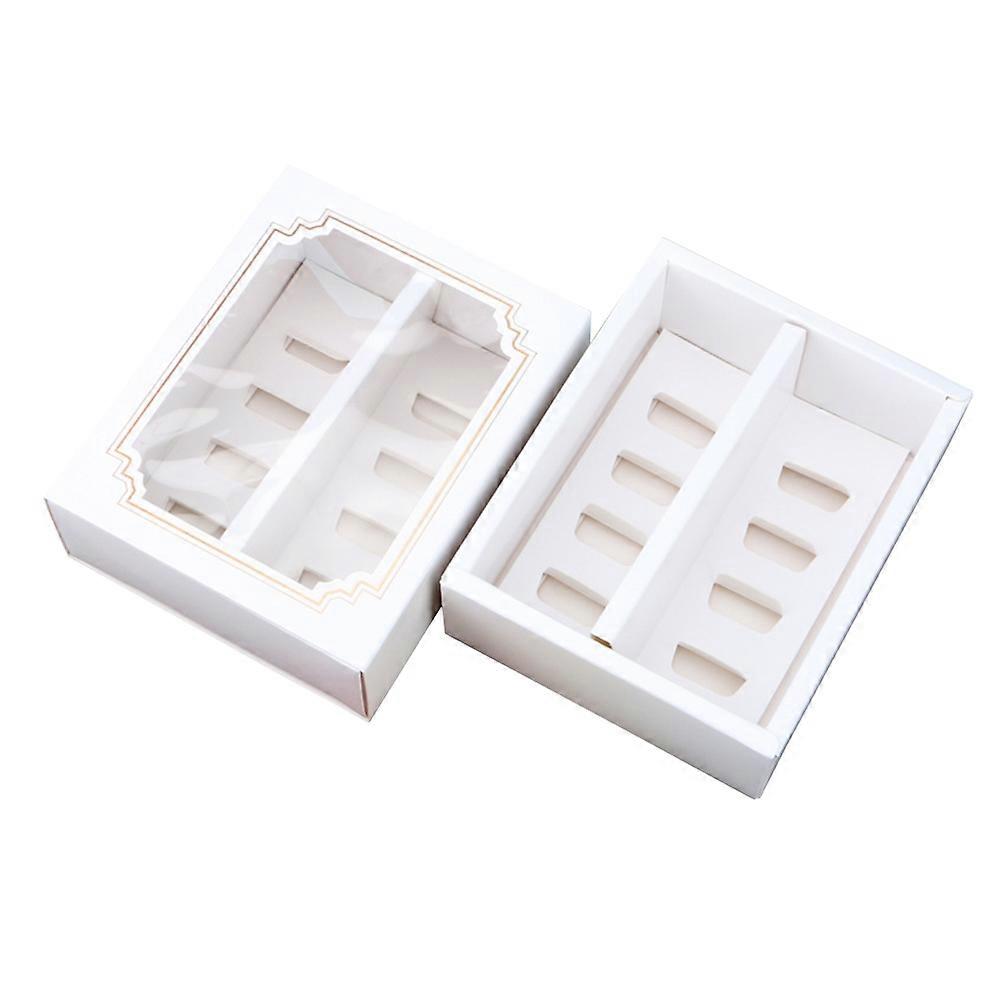 Macaron Containers Paper Box with Clear Window for Storage Use 10Pcs