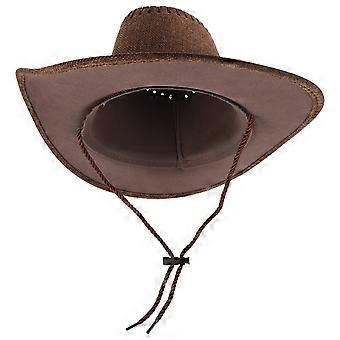 Chapeau de cowboy western en paille tressée pour homme, pliable, avec protection solaire