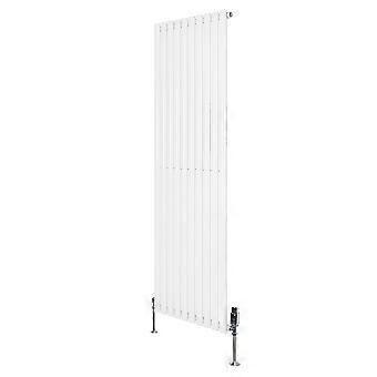 Oval Single Column Radiator 1800mm x 600mm & TRV Chrome Valves Modern Designer Single Panel Central