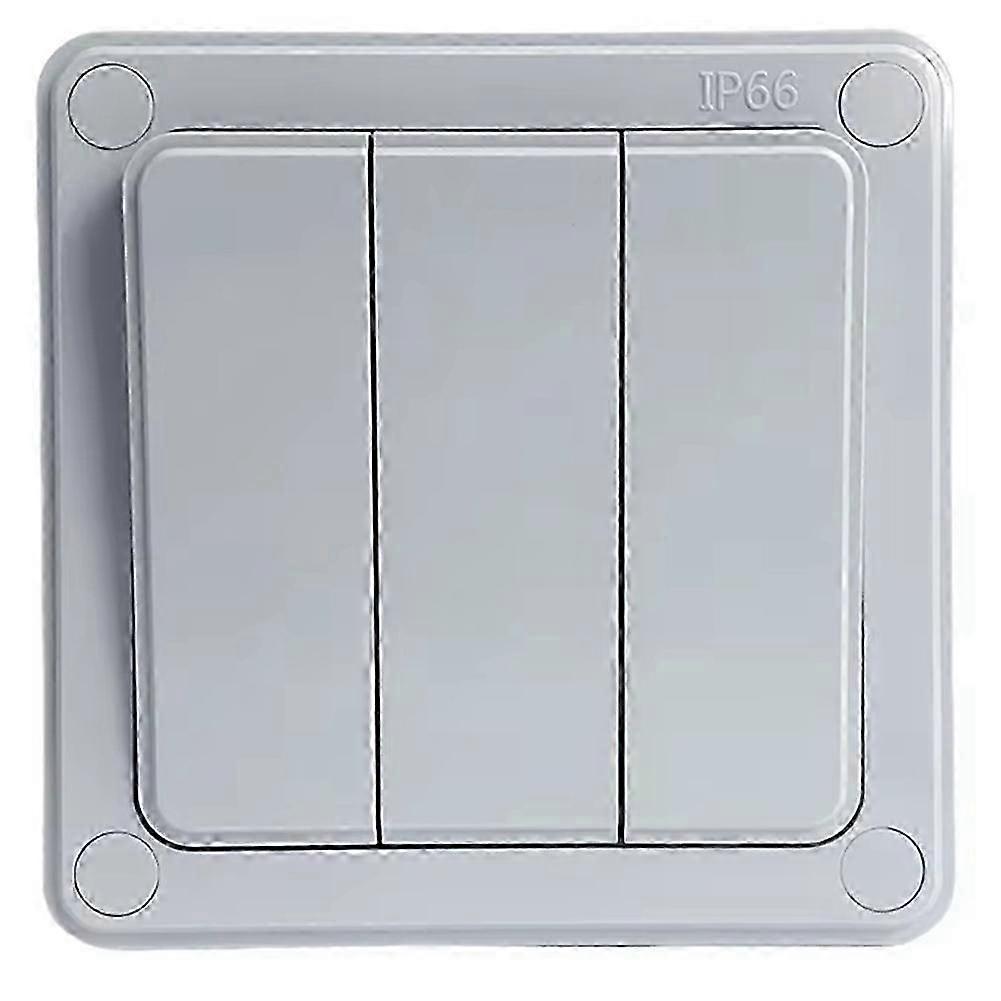 2 Way Outdoor Wall Light Switch 3 Gang Push Button Power Switch