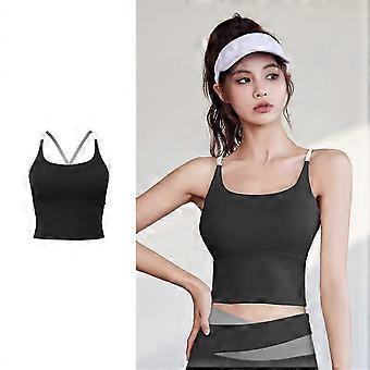 Women's Seamless Sports Bra Comfortable Cross Back Padded Yoga Tank Tops For Gym Yoga Running Fitnessa