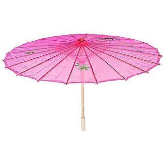 Pink Vintage Hand Umbrella for Chinese Dance Decoration Elegant Parasol