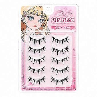 Cat Eye Comic Lashes Black Ultra Thin Band False Eyelashes 7-13mm Mixed C Curve