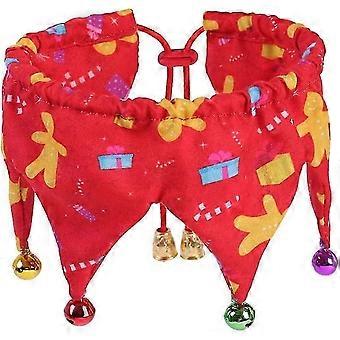 Collar de Navidad ajustable colorido para perros: para fiestas y festivales, para perros con circunferencia del cuello 20-45 cm (rojo)