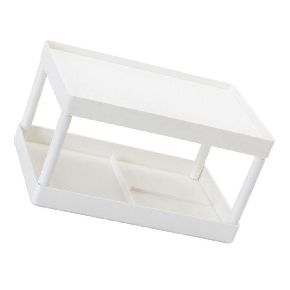 1Pc Simple Storage Rack Double Layer Shelf Desktop Stationery Rack (White)