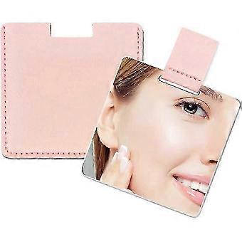 Ultra-thin small mirror, made of unbreakable stainless steel, with PU leather case, easy to carry. It Can Be Used As Makeup Mirror, Pocket Mirror zxll