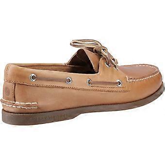 Sperry Authentic 2 Eye Leather Boy's Royal Brown/Maron Royal Boat Shoes