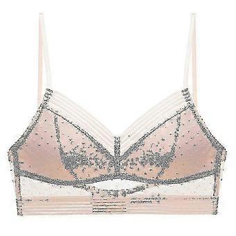BH mit tiefem Rückenausschnitt, Lifting-Effekt, Spitzen-Bralette-BH, gepunktetes Mesh, ultradünner Damen-Crop-Top-BH N