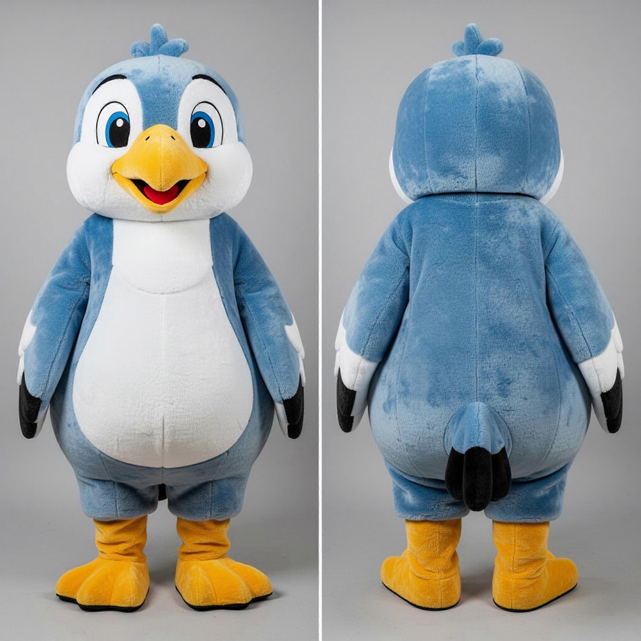 MASTICOT Velvety Blue Flapping Seagull Mascot