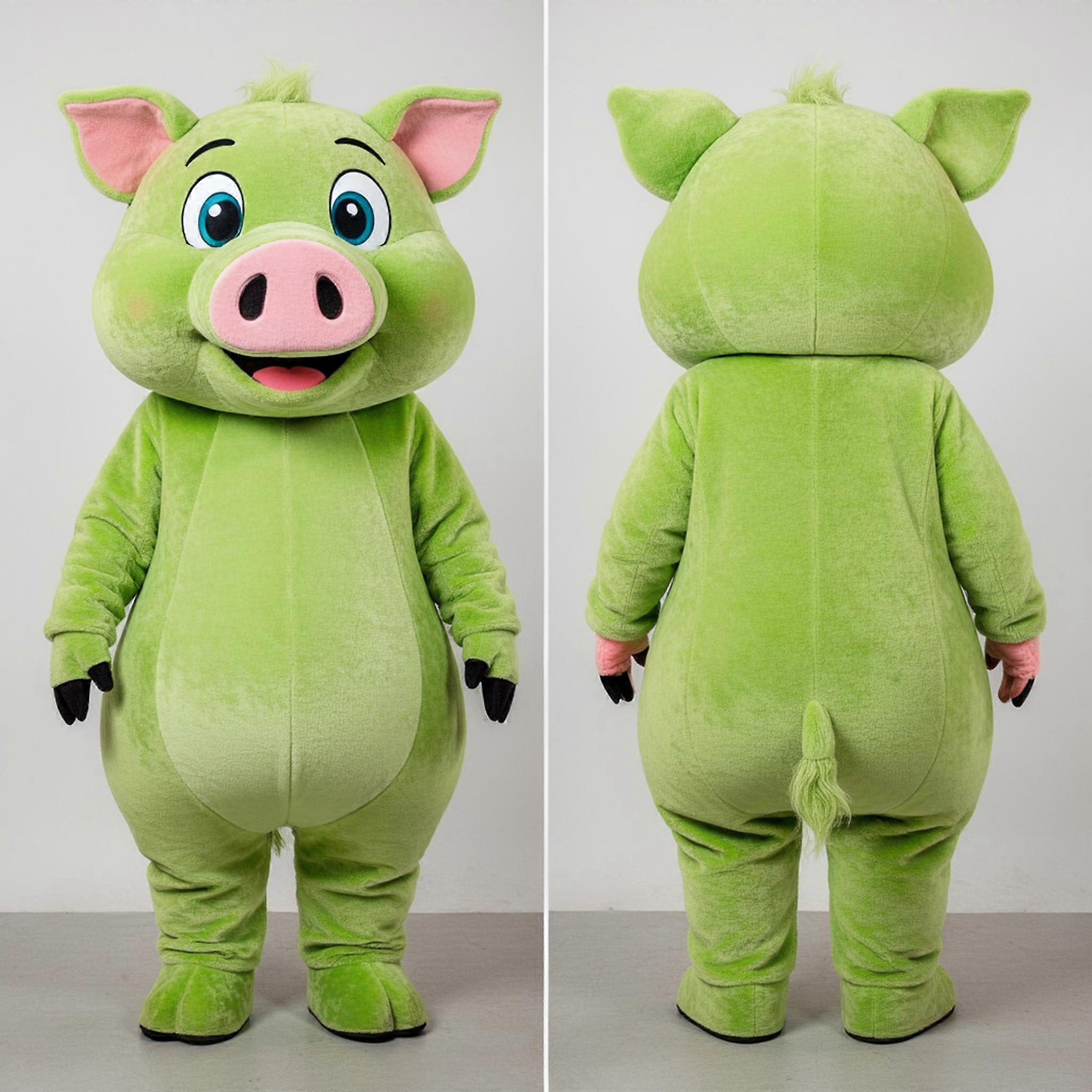 MASTICOT Lime Green Rounded Sow Mascot