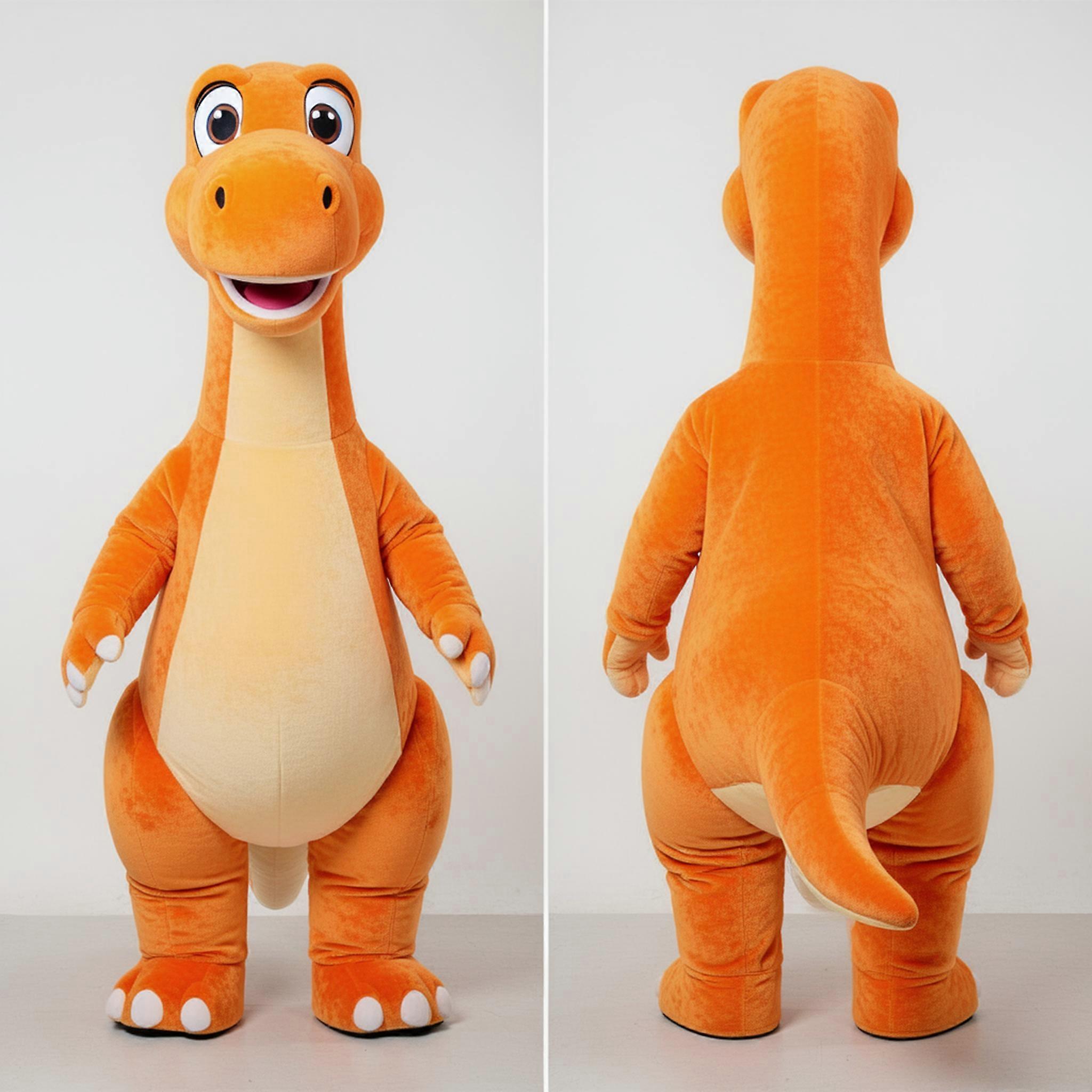 MASTICOT Rust Orange Gentle Brachiosaurus Mascot