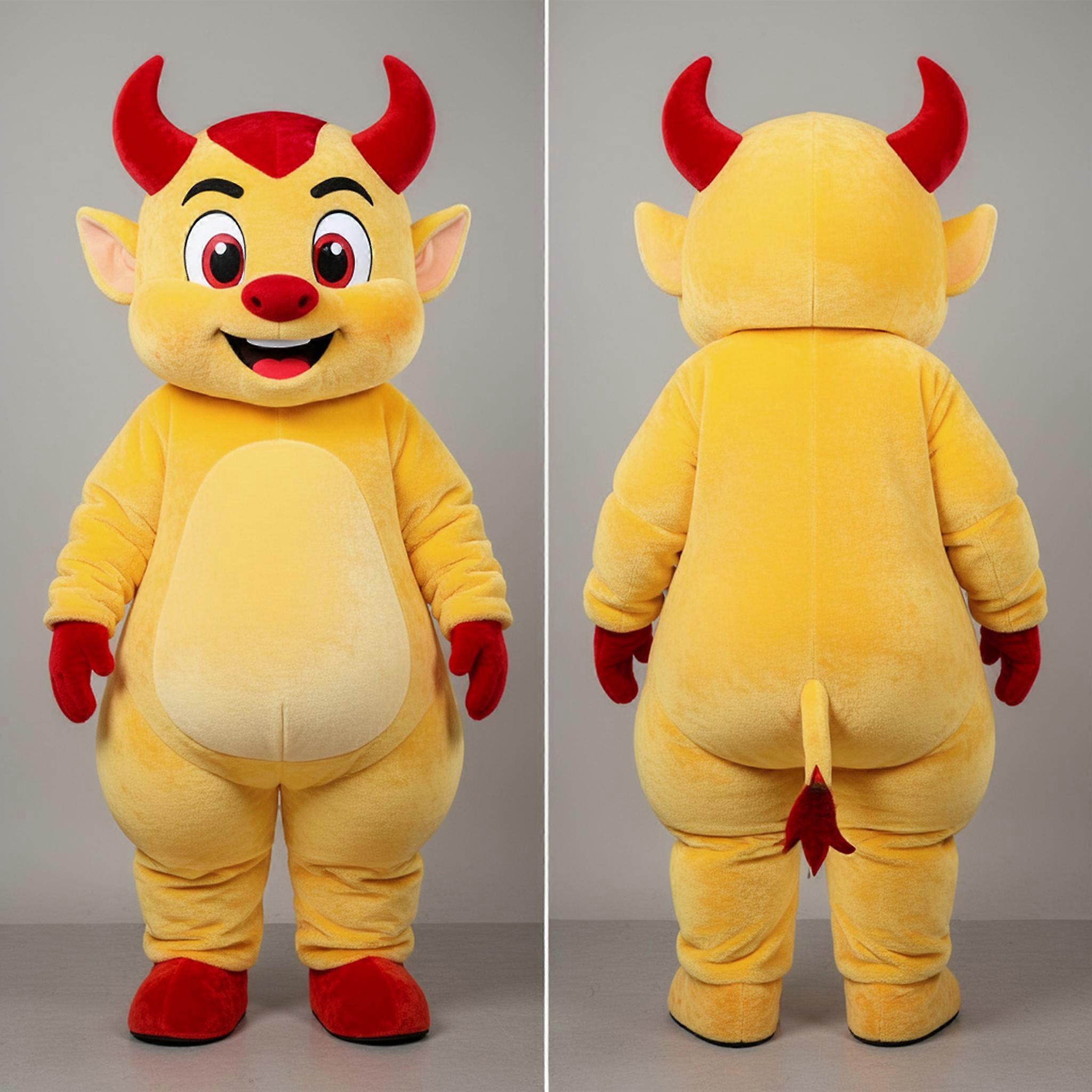 MASTICOT Crimson Plush Devil Mascot