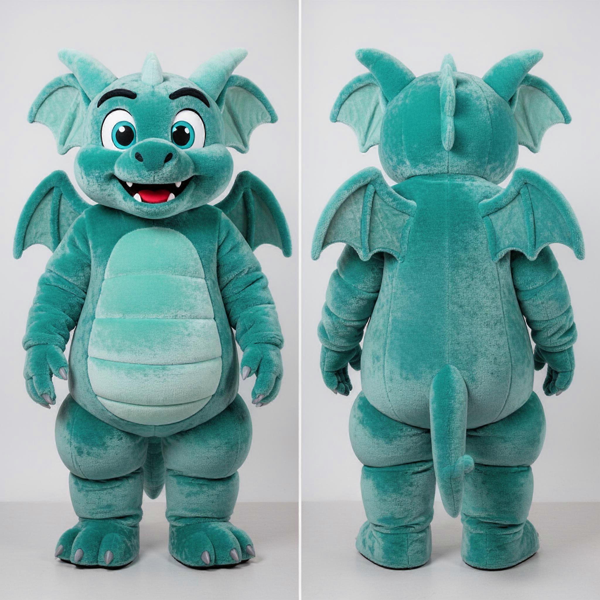 MASTICOT Teal Winged Gargoyle Mascot