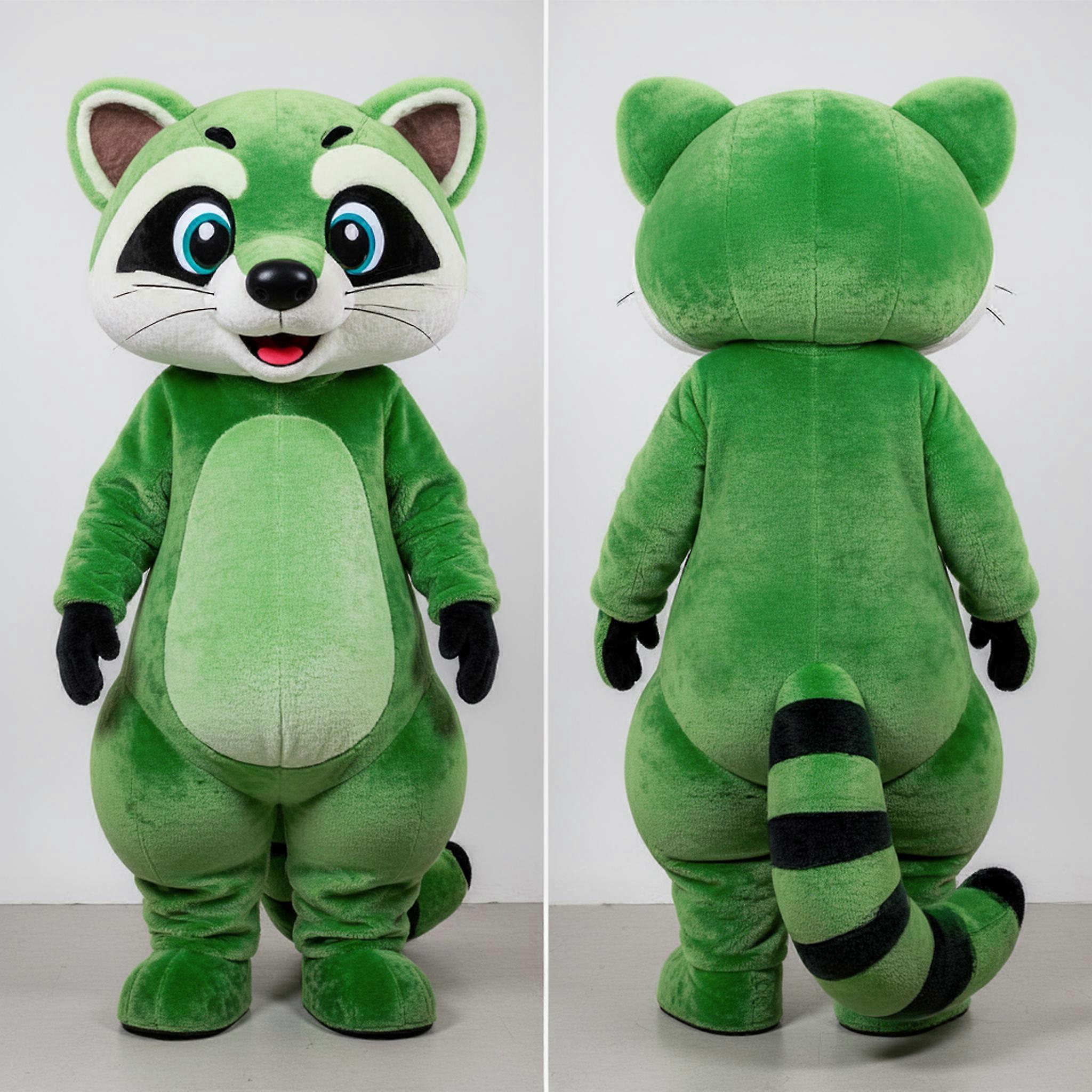 MASTICOT Emerald Green Playful Civet Mascot