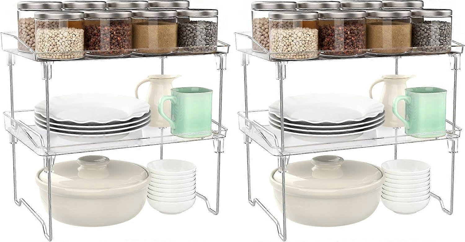 Pack Kitchen Cupboard Storage, Foldable Stackable Kitchen Shelf Organi