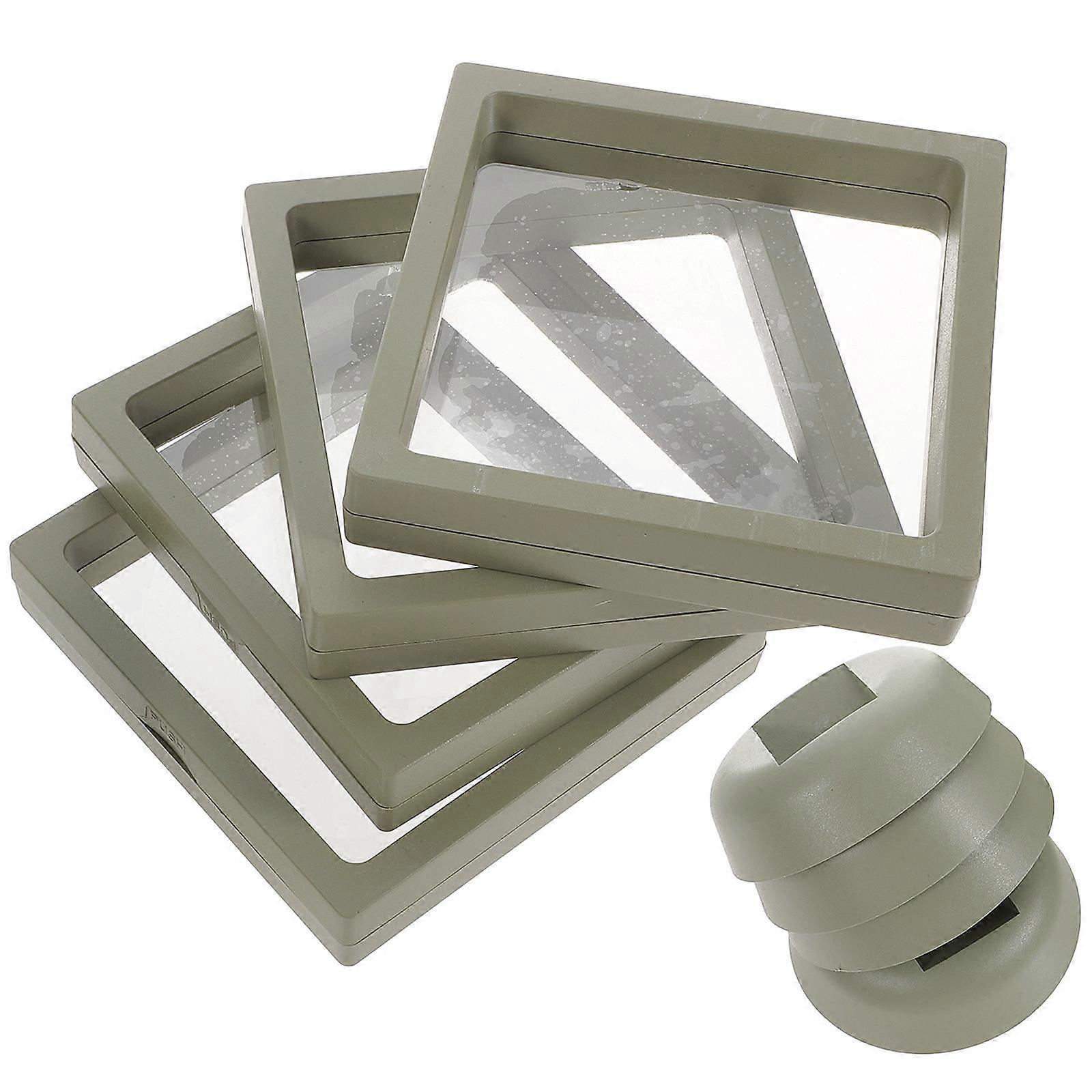 Mini Figures Display Case Display Boxes for Storage 4Sets Green Plastic Holder