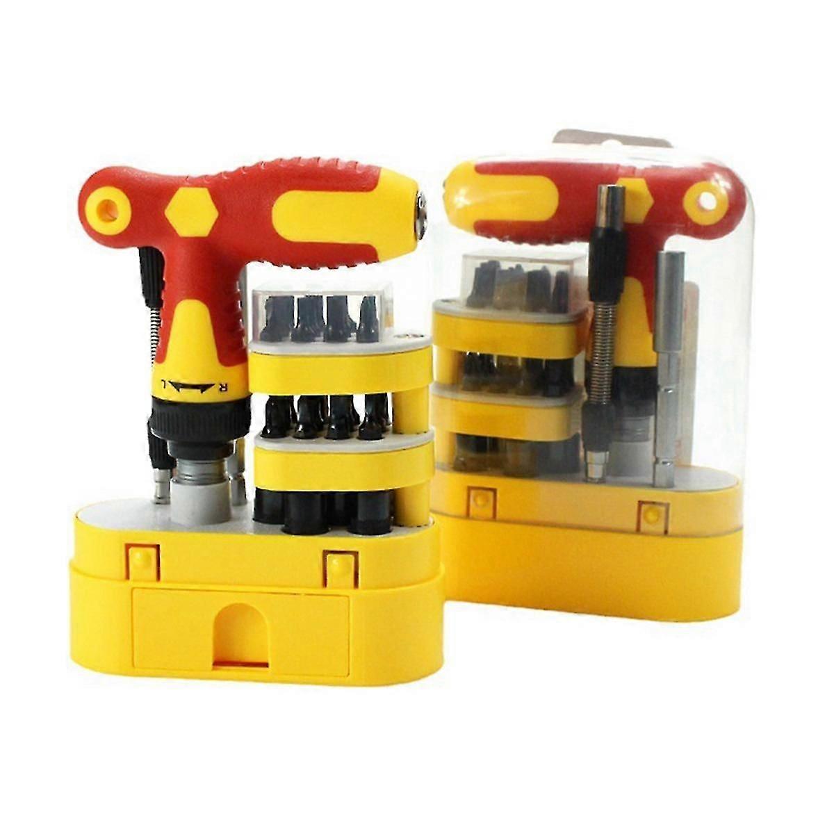 T-shaped Bidirectional Ratchet Screwdriver Set Telescopic Multi-angle Maintenance Screwdriver Combination Tool Set
