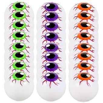 48Pcs Assorted Colors Plastic Bouncing Eyeballs Compatible with Halloween Party