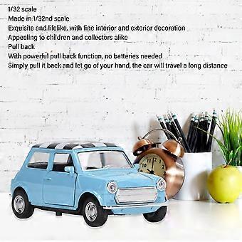 Carrinho de brinquedo com mecanismo de fricção, escala 1:32, modelo de carro em liga metálica, com portas que abrem, ideal para colecionadores e decoração de carrinhos de brinquedo para meninos e meninas, na cor azul.
