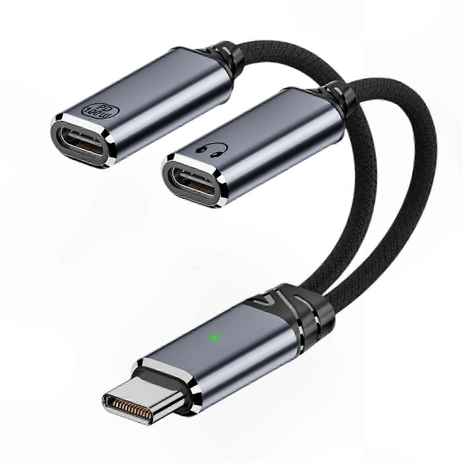USB C OTG Adapter with 100W Fast Charging and Data Transfer Functionality White